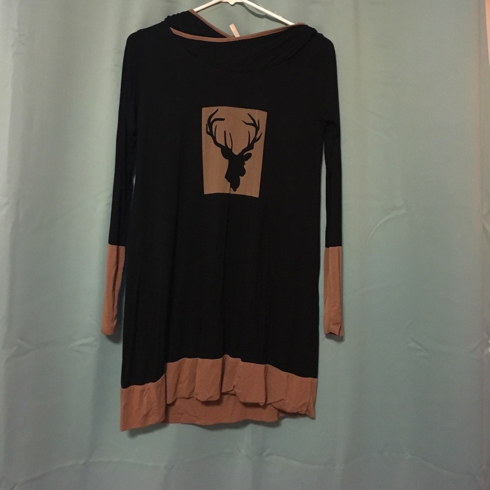 Black & brown Hooded Mist B tunic