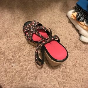 Floral Wedges, Size 9 1/2