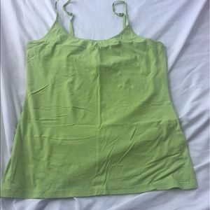 Green cami with shelf bra