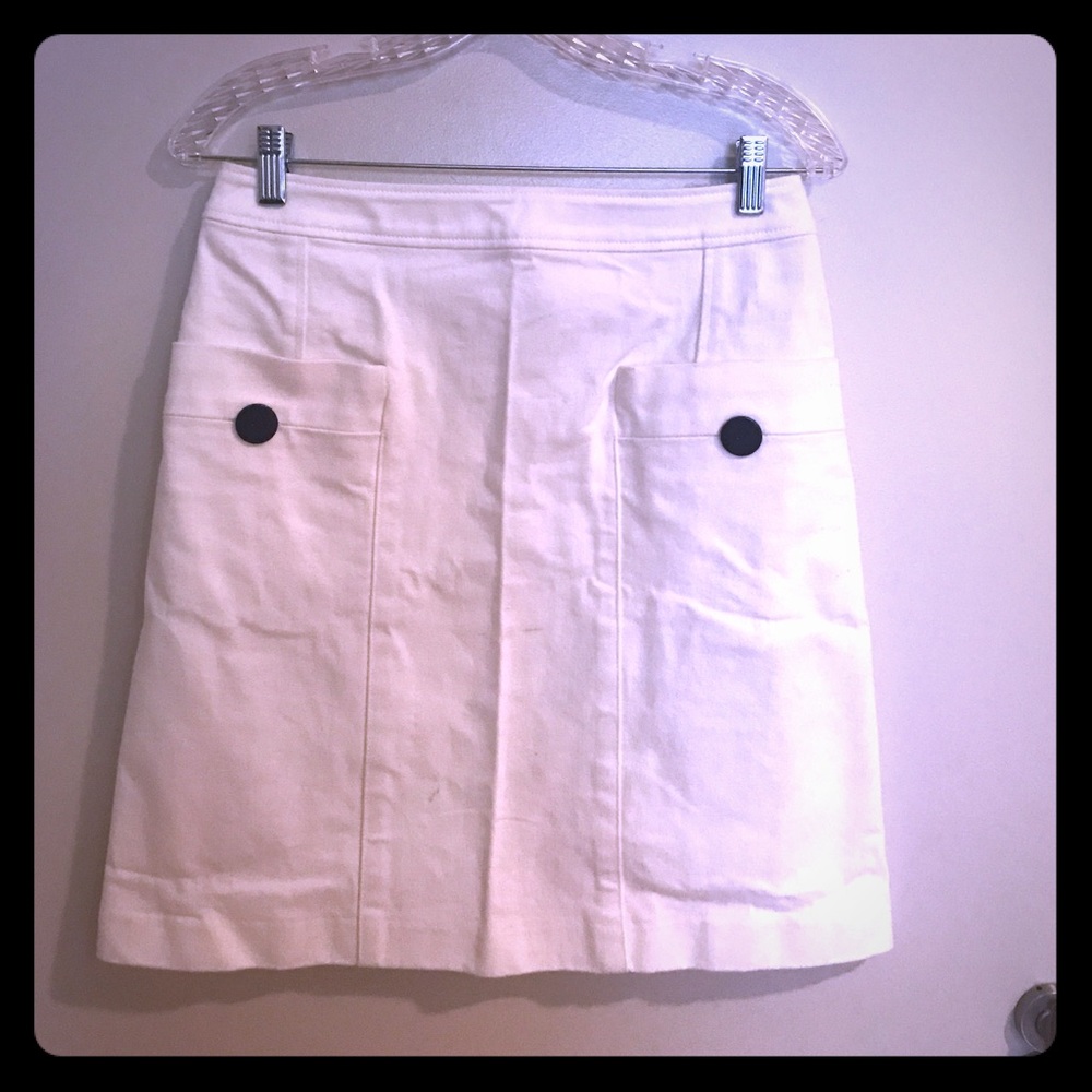 APC heavy white jeans skirt