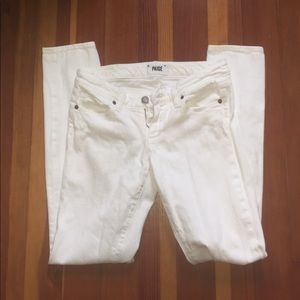 Paige denim white skinny jeans