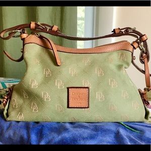 DOONEY & BOURKE Lt Green/Tan Signature Satchel Bag
