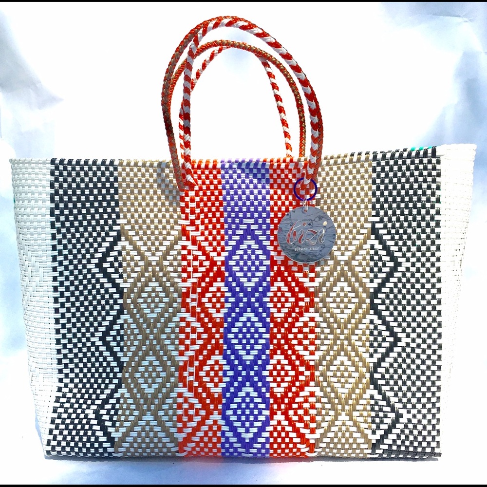 Handwoven Recycled Market Beach Tote