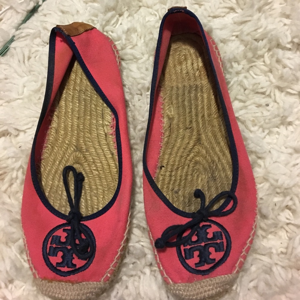 Tory Burch espadrilles pink and navy  flats