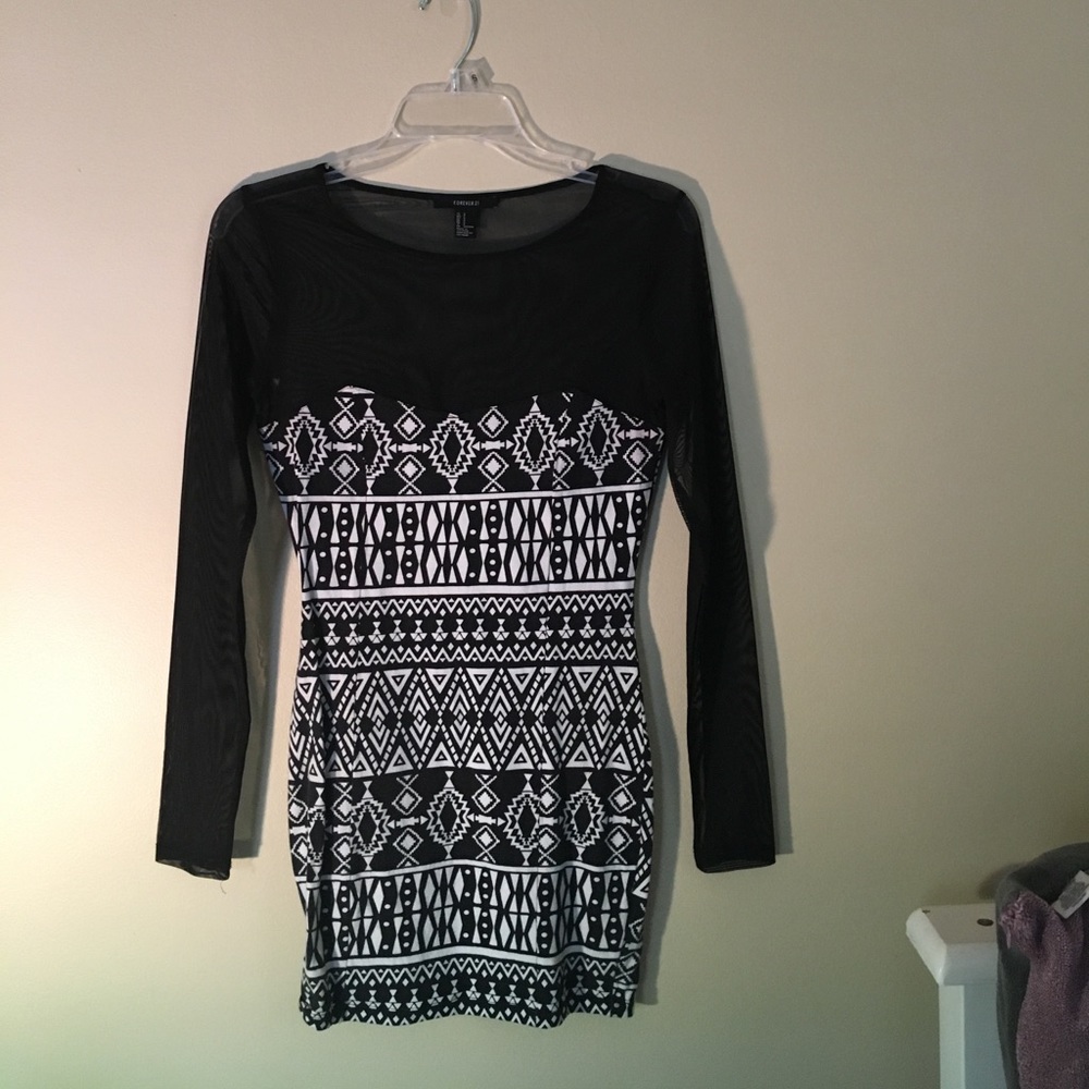Party Dress with Mesh Sleeves