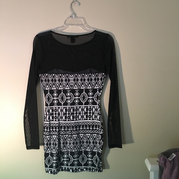 Party Dress with Mesh Sleeves - Picture 2 of 2