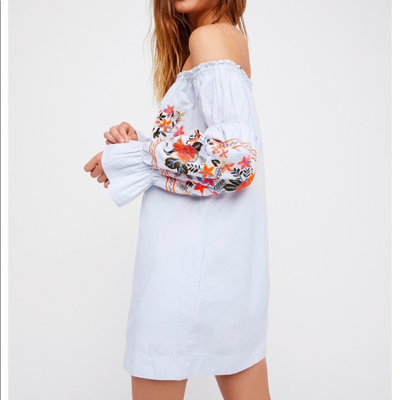 Free people embroidered off shoulder dress - Picture 2 of 7