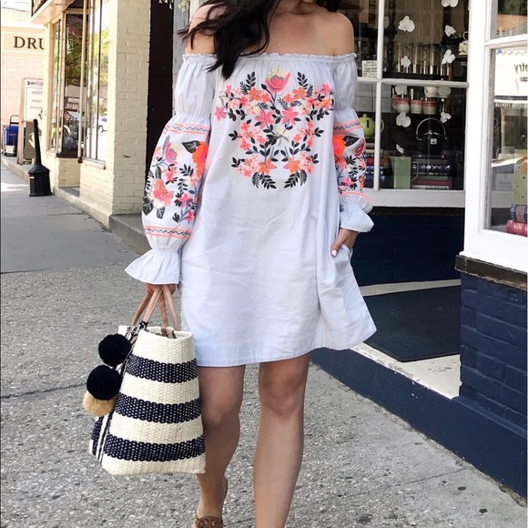 Free people embroidered off shoulder dress - Picture 5 of 7