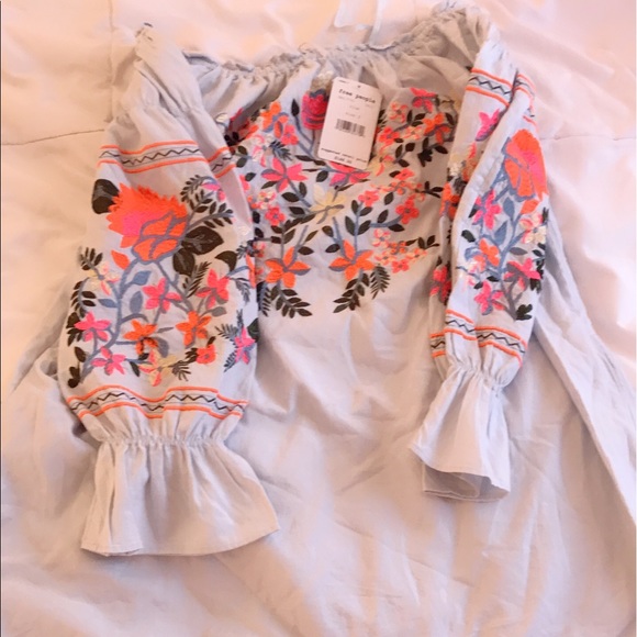 Free people embroidered off shoulder dress - Picture 6 of 7