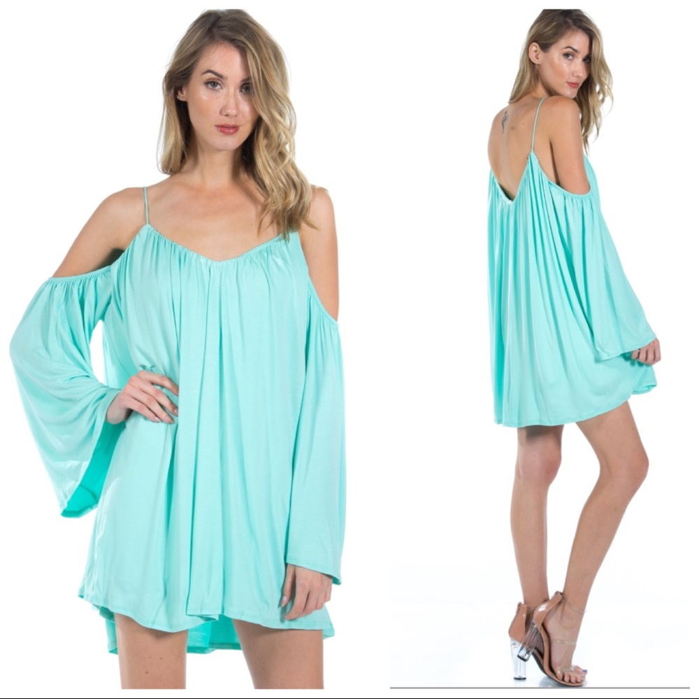 Just In❣️ Aqua off the should dress