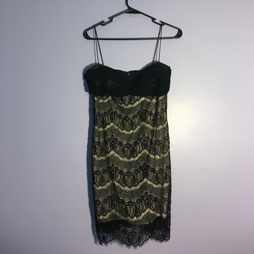 Black Lace Beaded Cocktail Dress