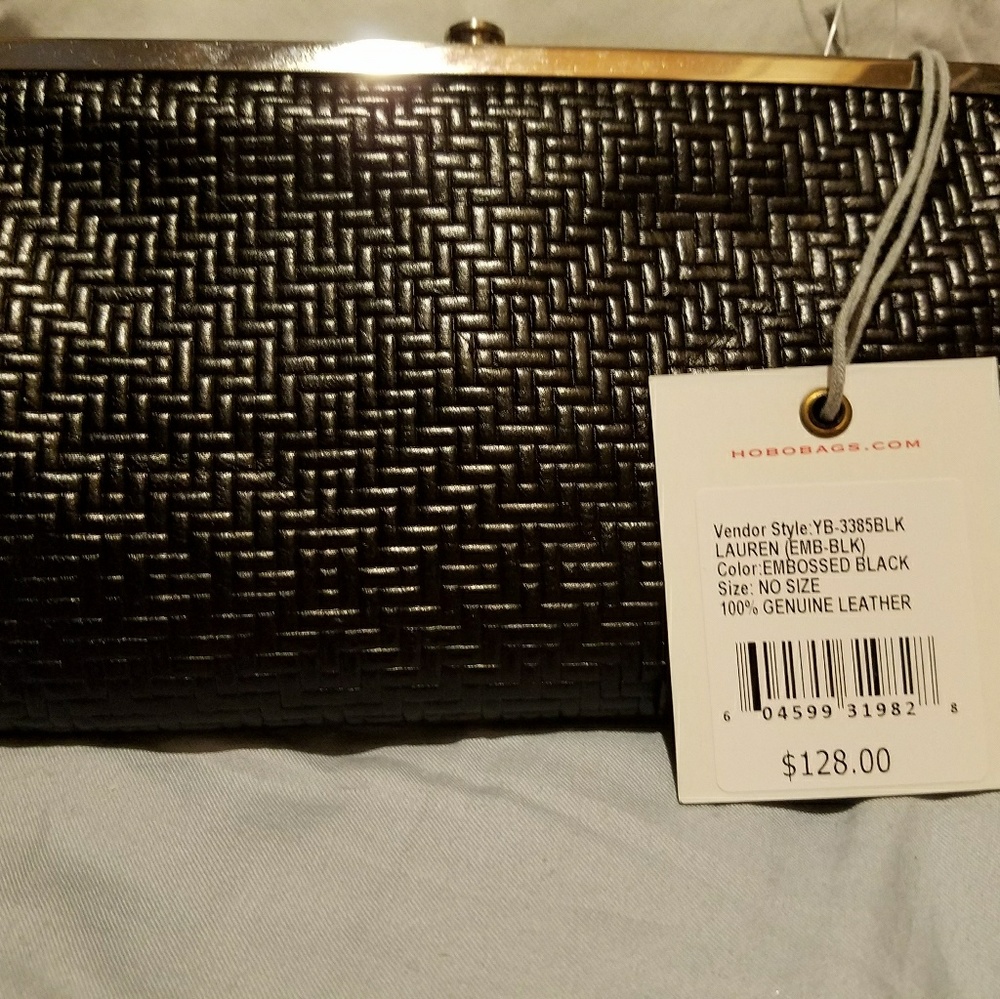 NWT Hobo Int'l Black Embossed Lauren Wallet