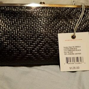 NWT Hobo Int'l Black Embossed Lauren Wallet