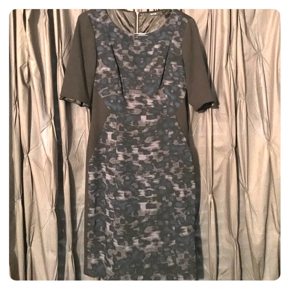 Tahari Blue & Black Dress