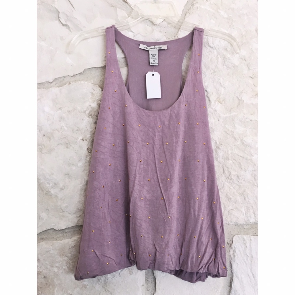 Gold Studded Lilac Tank