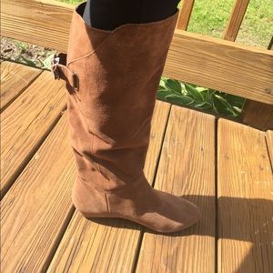 Light Brown Faux Suede Boots NWOT