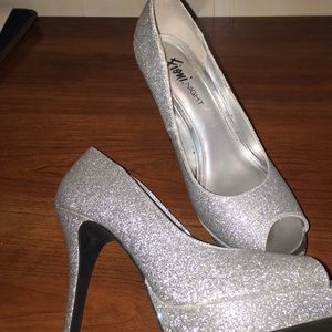 silver glitter Fioni Night stilletos