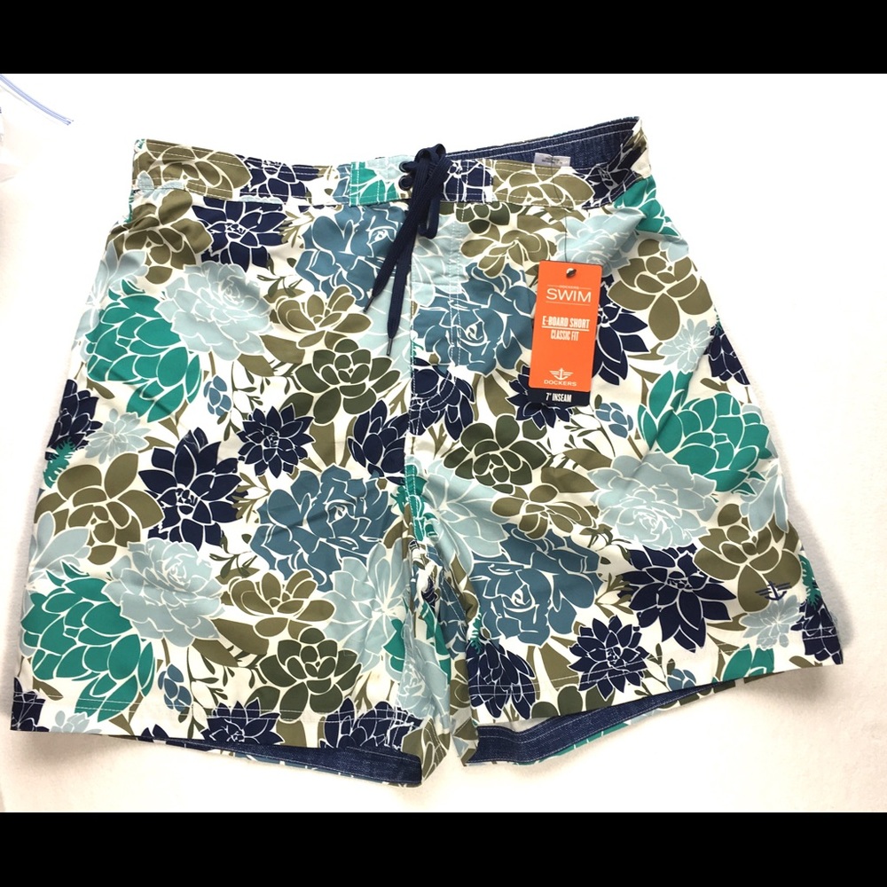 Men's Swim Trunks Dockers Swim NWT XL