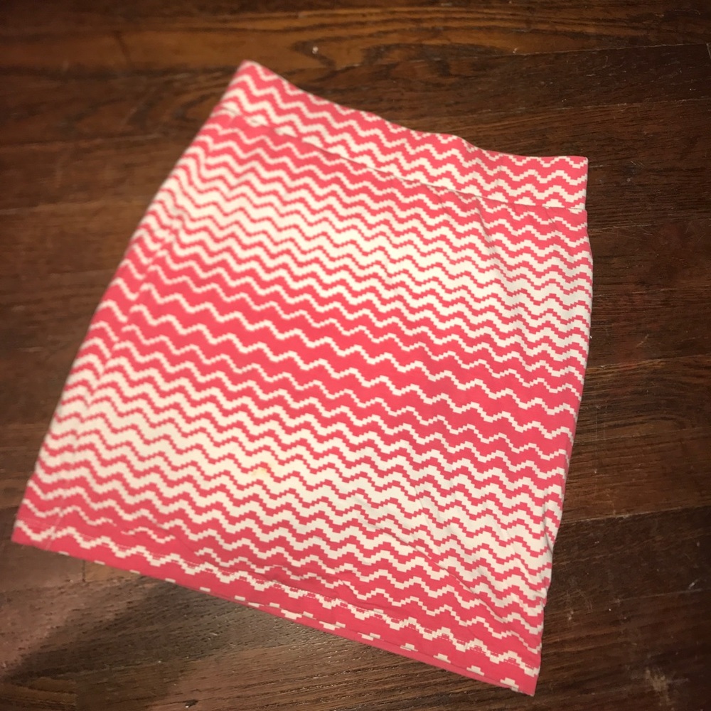 Pink chevron bodycon skirt