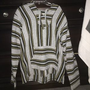 yellow black and gray drug rug hoodie medium
