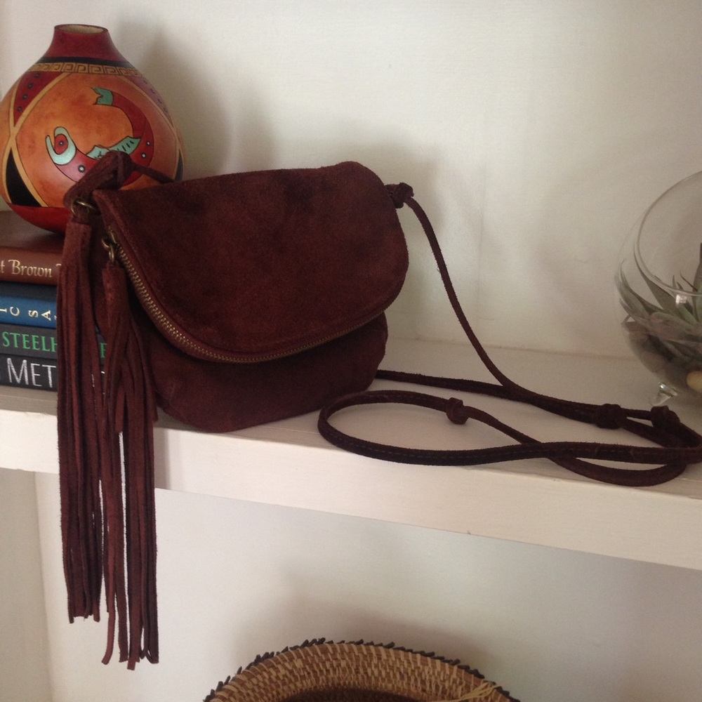 Suede saddle bag