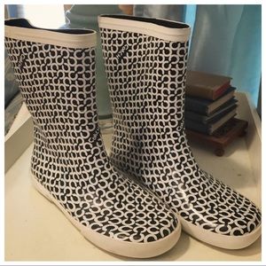 Fun Black and White **AUTHENTIC** Coach Rainboots