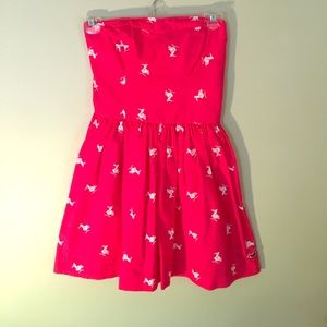 Strapless pink dress