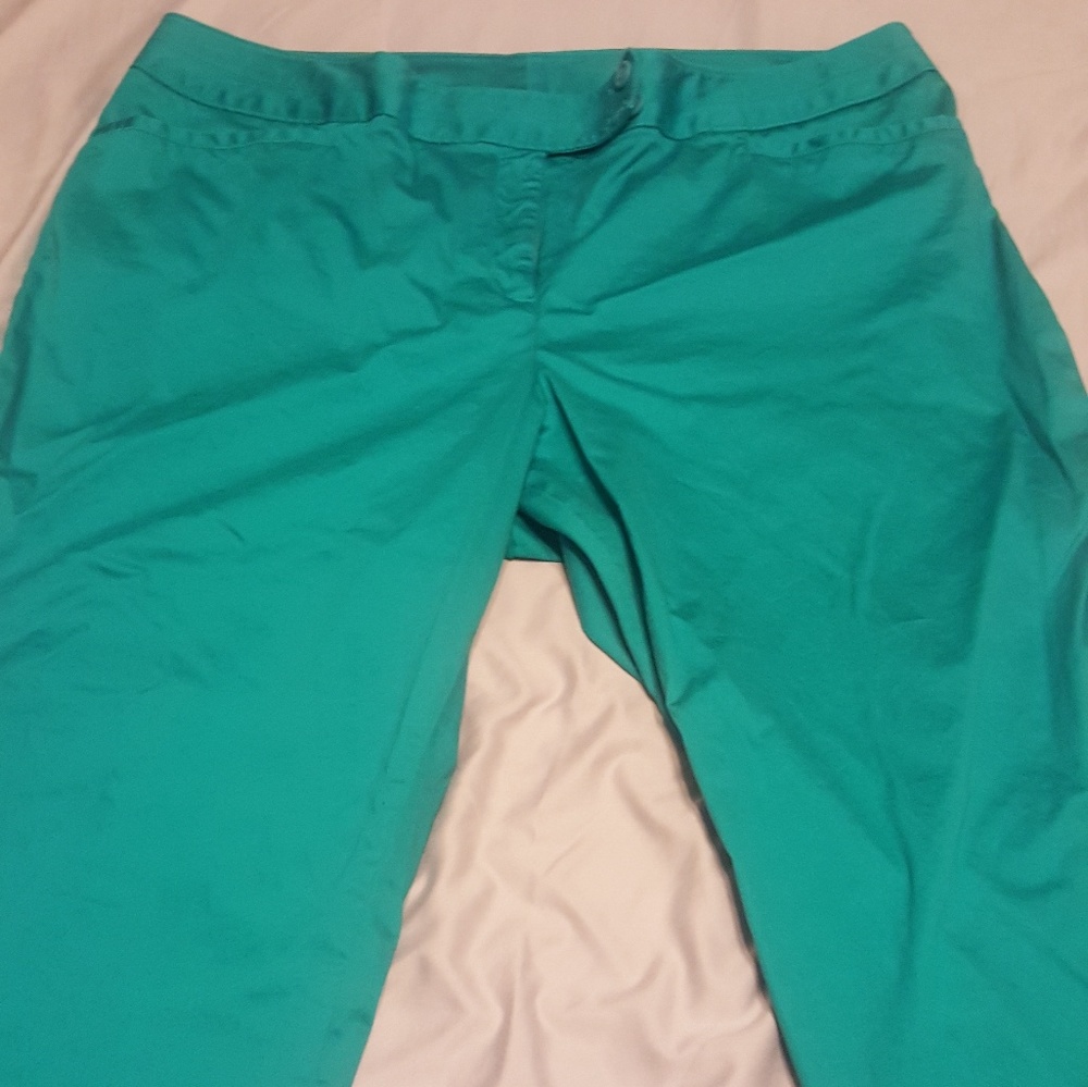 Lane Bryant Sateen Capri - Aqua