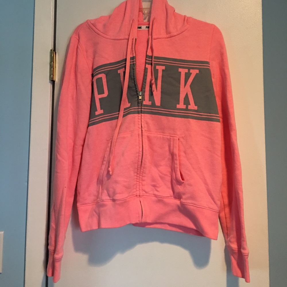 VS Pink hooded zip sweatshirt