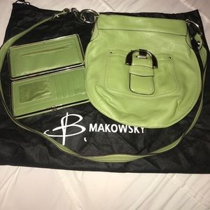 Bruce Makosky green cross body with wallet