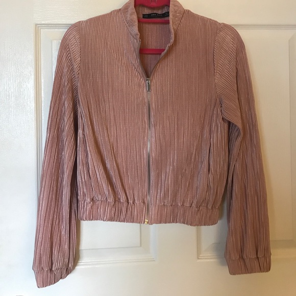 Zara Jackets & Blazers - Zara Basics Pleated Bomber Jacket