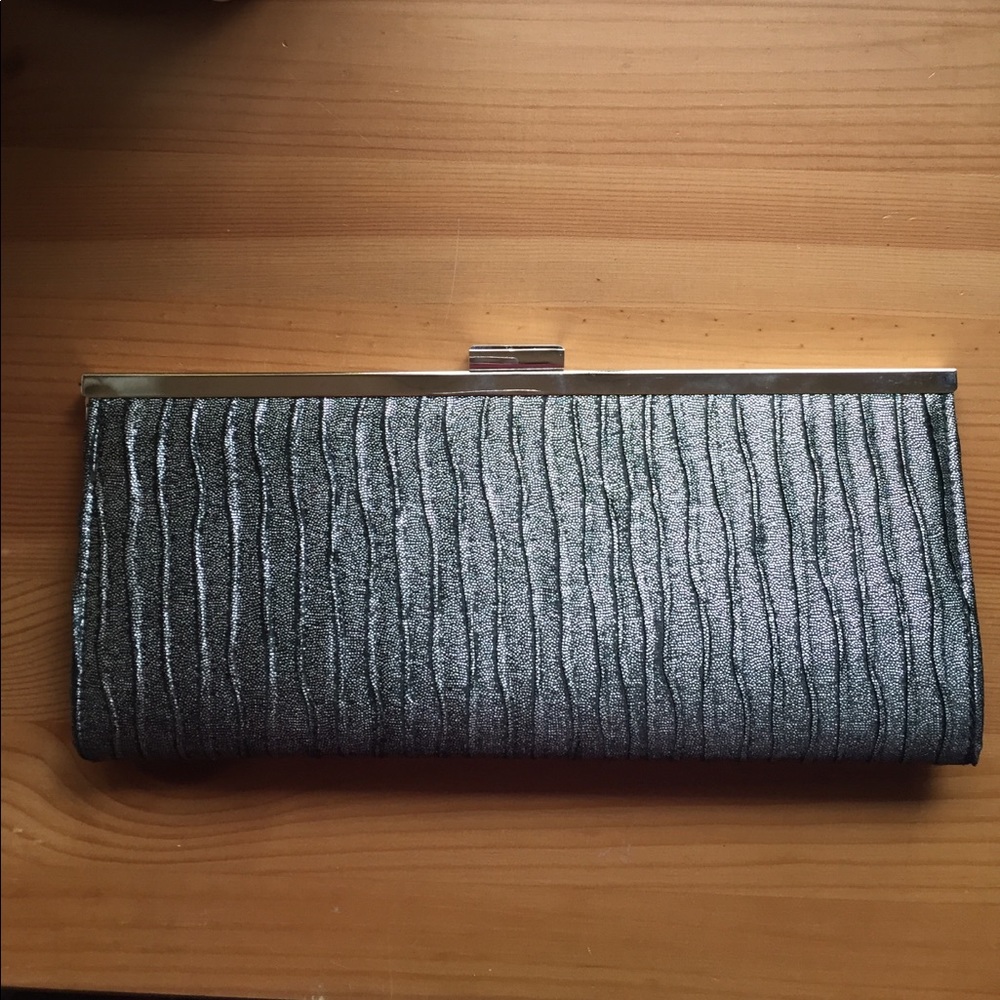Style & Co metallic gray clutch
