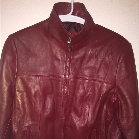 versace red leather jacket