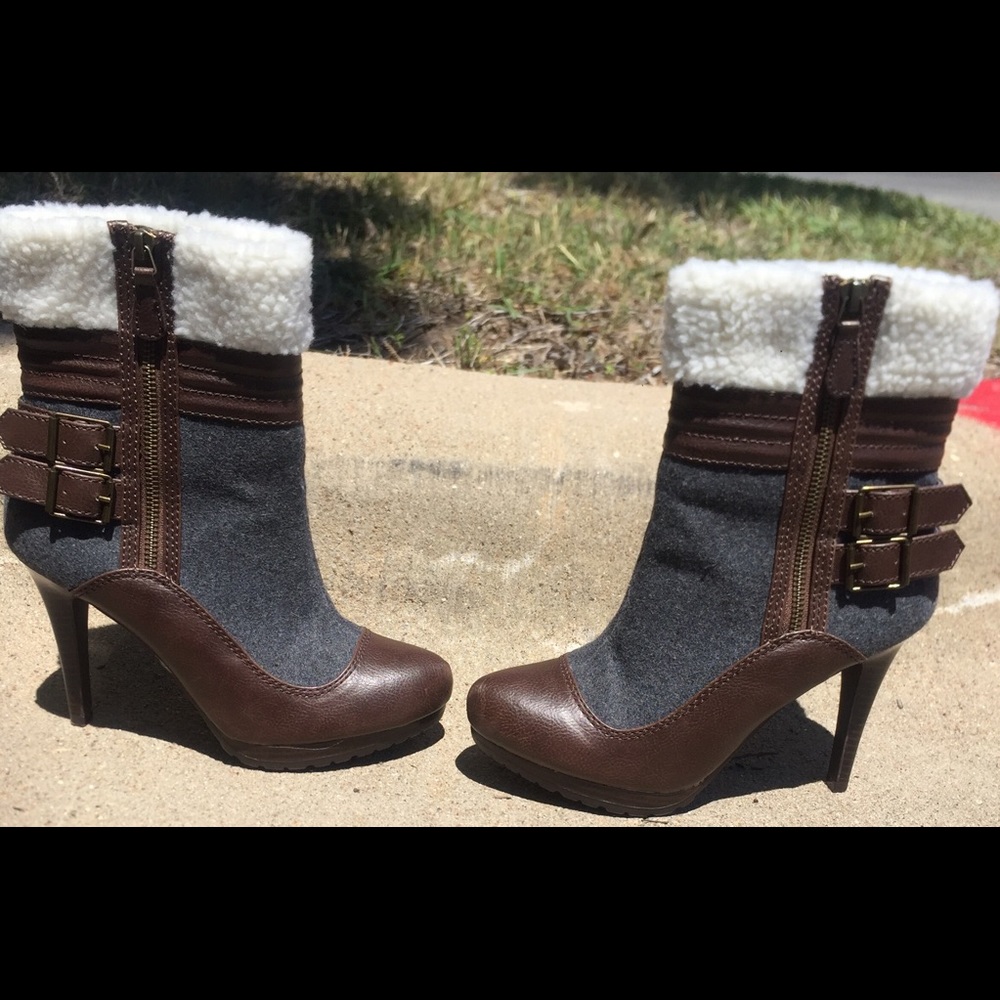 Elle Mid Calf Boot Fur and Detail Size 7