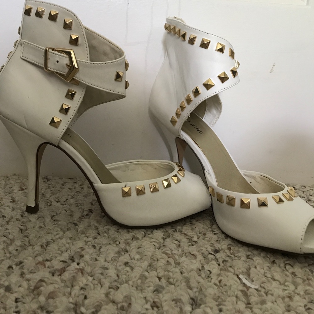 White Studded Heel
