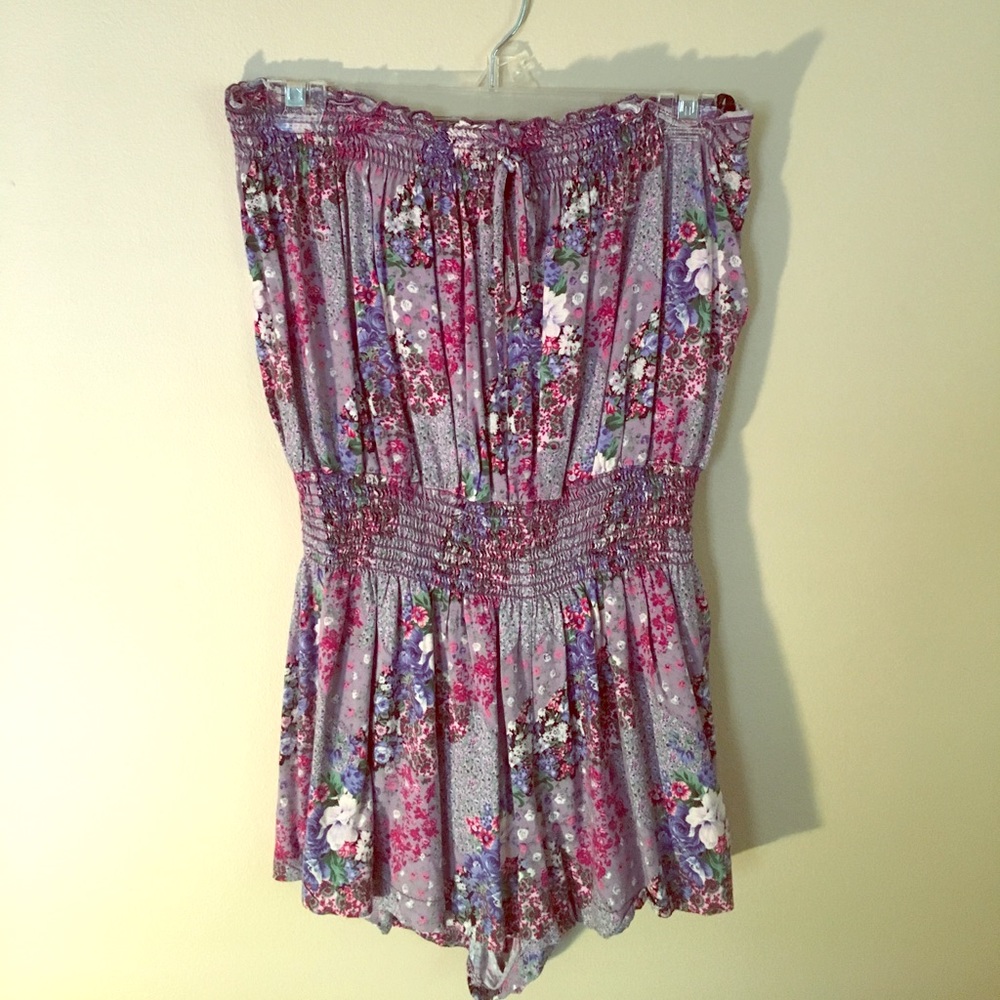 Purple Floral Romper