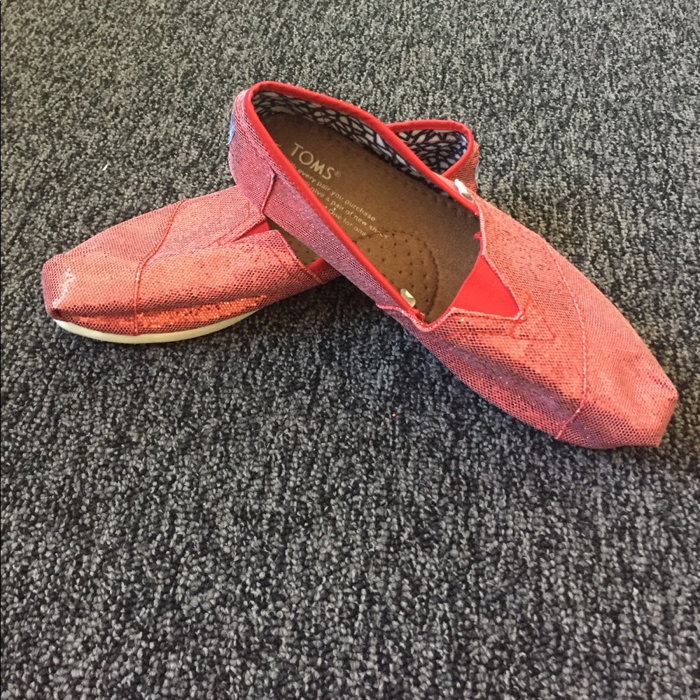 Red Glitter TOMS