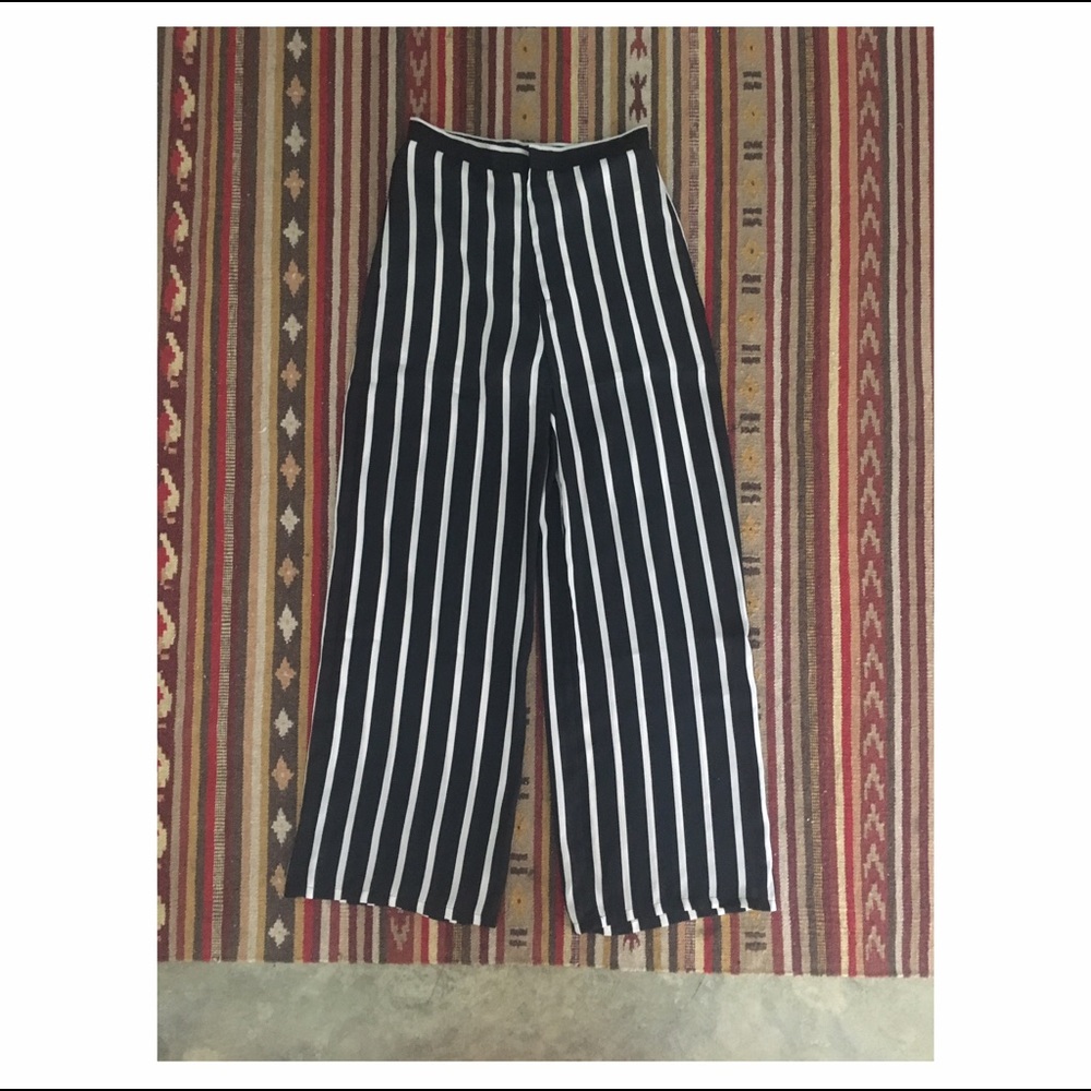 2017 Vertical Striped Wide Leg Pants