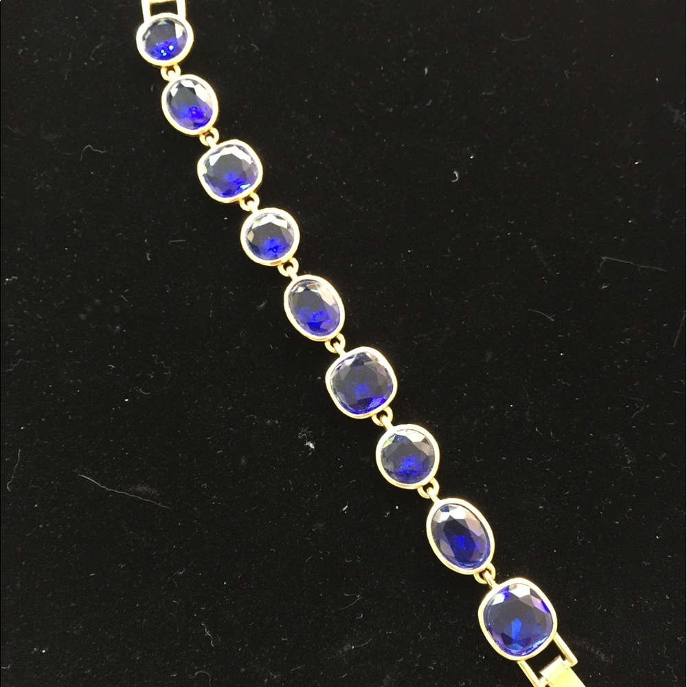 Bright blue stone bracelet.