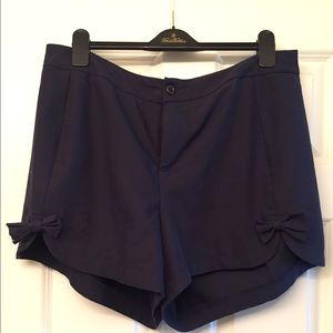 Navy Blue shorts w/side slit bows