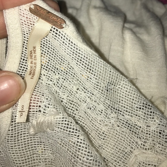 Cream Embroidered Free People Peasant Blouse - Picture 5 of 5