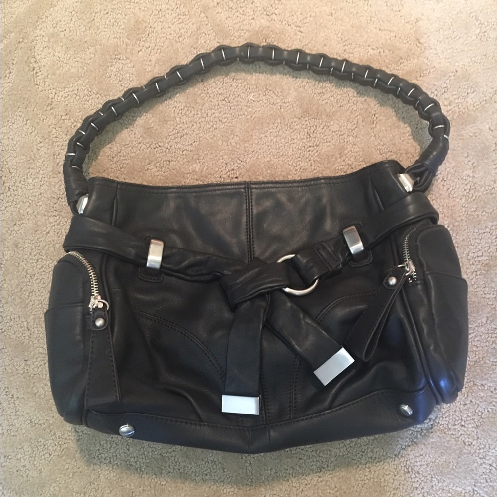B. Makowsky Black Leather Bag