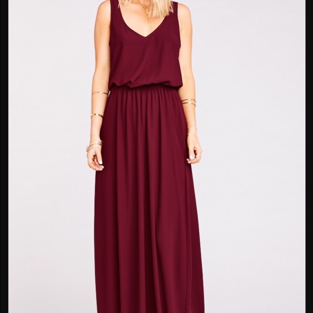 Show me your mumu Kendall dress in merlot