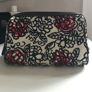 Coach flower print makeup bag