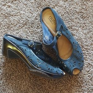 Navy Blue Slide On Shoes