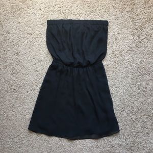 Black Express Chiffon Strapless Dress