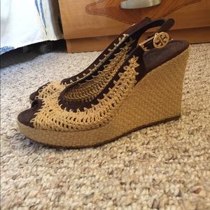 Tory Burch platform open toe shoes