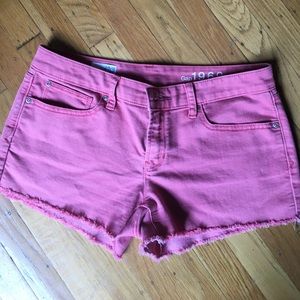 Gap 1969 red denim cut off shorts