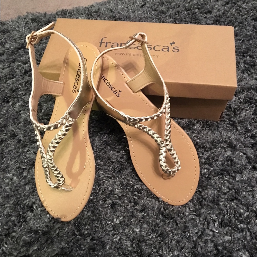 Gold Francesca's Sandals BRAND NEW