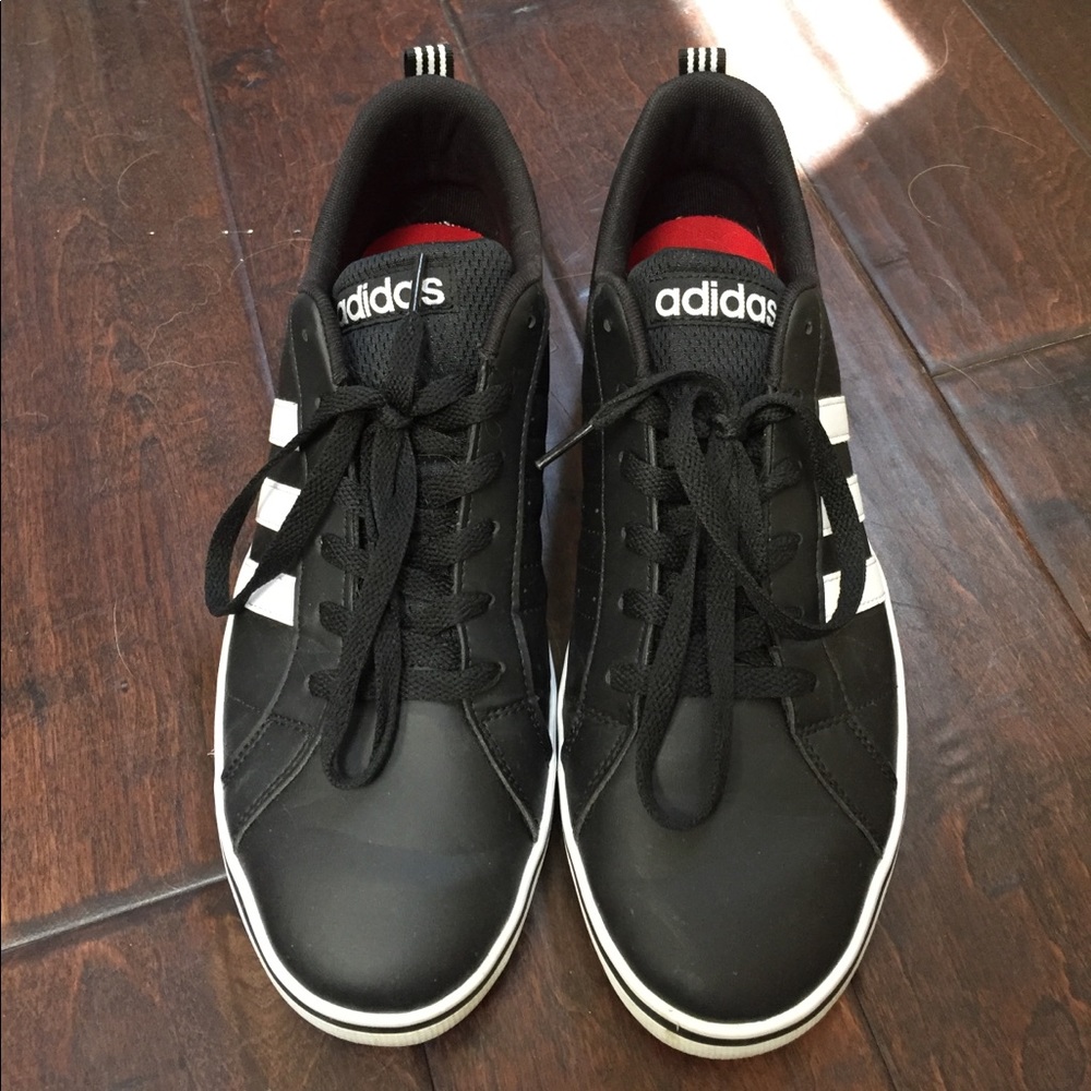 Black leather adidas